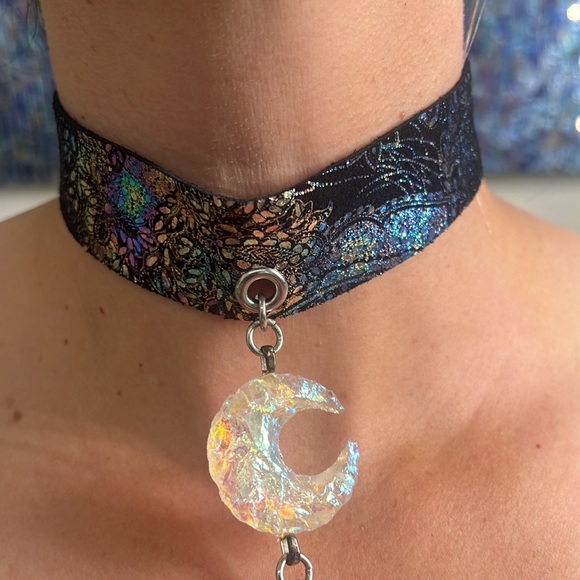 Free People Jewelry - Opalite moon fringe necklace